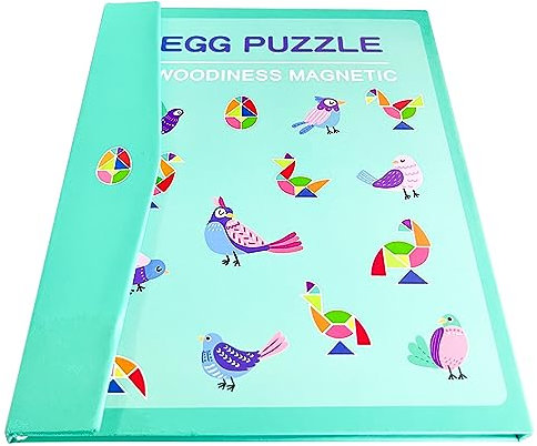 NOOLY Hölzerne Magnetische Tangram Puzzle Für 3 + Jahre Alte Jungen Und Mädchen CXQQB-01 (Ei-Form)