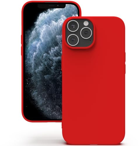 YATWIN Hülle für iPhone 11 Pro, Silikon Handyhülle mit Futter, 1mm Kamera und Displayschutz, Dünn & Leicht, Anti Kratzer Case, Rot