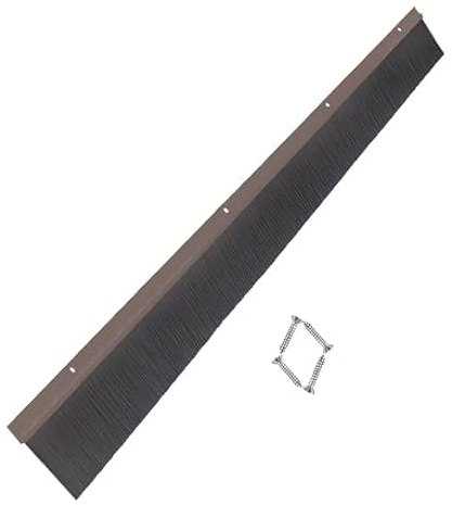 Retsun 3 Sets x 39.37 Inches Brown Net Hair Width 2.5 Inches Door Brush Sweeps Seal Garage Roll Up Door Brush Barn Sweep (Brown 2.5, 3)