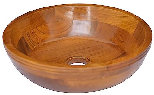 Helloshop26 Lavabo de Salle d'eau Vasque à Poser de Toilette Lave-Mains de Salle de Bain lavabo de Salle d'eau intérieur 40 x 10 cm Bois de Teck Massif 02_0002870