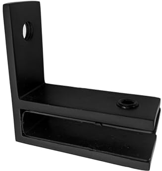 JISADER Pince de Garde-Corps à Verre, 90 Degrés, Noir Mat, pour Mur de Piscine, Clôture en Verre