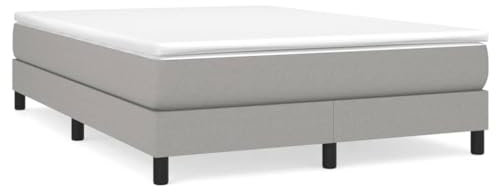 AUVYI Boxspringbett Polsterbett, Bett, Bettgestell, Stilvoll, Schlafzimmer 140x200 cm Hellgrau Stauraumbett Boxspringbetten Stoff Doppelbett