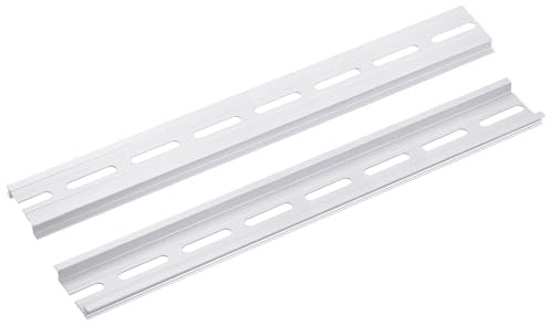 sourcing map 5 Stück Aluminium DIN-Schienen, 10 Zoll lang, 35 mm breit, 7,5 mm hoch, C45 Klemmenkontaktor DIN-Schienen Klemmen