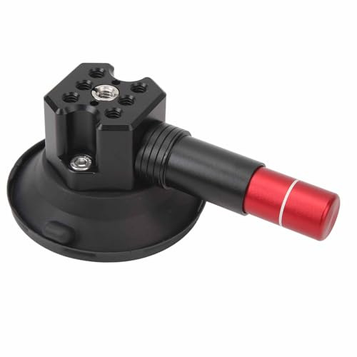 Fockety Ventosa a pompa manuale, ventosa per fotocamera d'azione del telefono dell'automobile, staffa di stabilizzazione della fotocamera con foro di localizzazione da 1/4 3/8