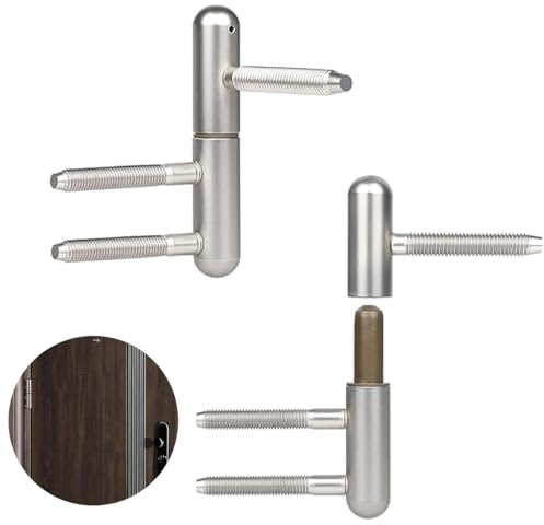 2 Pièces Paumelles de Porte, Charnière de Porte à Percer, Paumelles à Visser Portes Inoxydables, pour Portes Intérieures en Bois Avec Cadre en Bois, Argent
