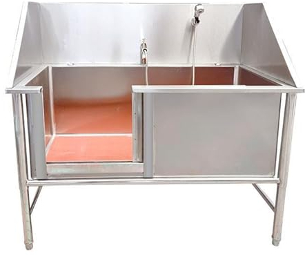 Edelstahl-badewanne Für Die Hundepflege Für Große Hunde Mit Wasserhahn, Hundepflegewanne Für Haustiere, Hundewaschstation Für Draußen, Hundebadestation Für Den Haustierpflegesalon Zu Hause(47in/120cm)
