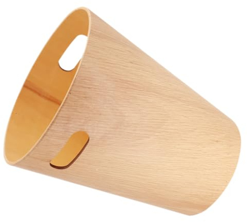 HOOTNEE Poubelle Bois Élégante Pour Bureau Et Salle De Bain Corbeille De Bureau Bois Naturel Capacité Spacieuse Pour Salon Chambre Design Simple Et Polyvalent