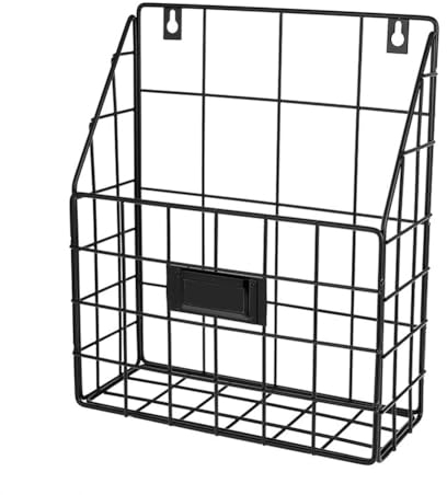 Persistence Draht Post Korb - ein der Wand Befestigter HäNgender Ordner/Dokumenten Organisator - Wirtschaftliches und Einfach zu Installierendes Fach für Haus BüRo und Mehr (1 Platz)