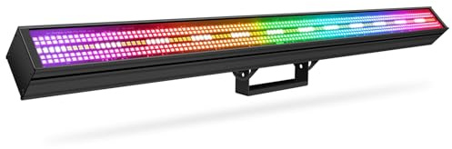 200W Stage Strobe Light Bar: 720LED RGBW DJ Lights - DMX Control 72 Controllable Segments - Chasing & Strobe Effects - All-Metal Construction Uplight for Events Clubs Weddings Party Concert Lighting