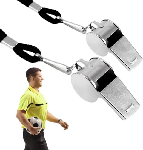 Dtaigou Fischietto per allenatori di basket, fischietto per arbitro con cordino | Fischietti professionali per calcio e basket 2 pezzi,Fischietto da allenamento portatile, fischietto per insegnanti in