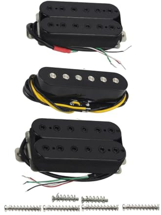 3 Stück Humbucker + Single Coil Pickup Keramikmagnet für HSH E-Gitarre(Color:Bk)