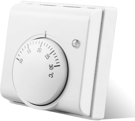 Termostato per ambiente per riscaldamento a pavimento, termostato meccanico, termostato, riscaldamento a pavimento, termostato da 220 V, per riscaldamento a pavimento, con luce lampeggiante, per