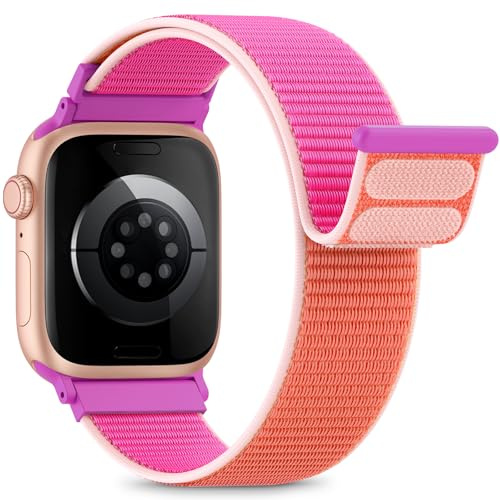 Sunnywoo Sportband i nylon kompatibelt med Apple Watch serie 1-10, Ultra Band för 41 mm 46 mm 45 mm 49 mm 42 mm 38 mm 40 mm 41 mm, lätt att bära för män och kvinnor, 38mm/40mm/41mm/(42mm-Series 11-10