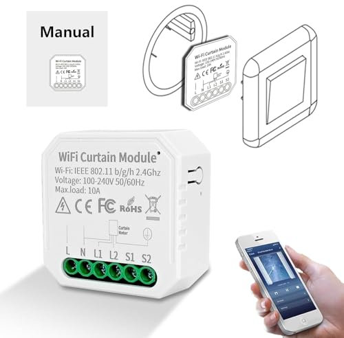 DEWIN Mini Interruttore Intelligente WiFi,10A Tuya Smart Switch,WiFi Interruttore della Luce,Controllo Vocale/Timer,TUYA App Controllo remoto,Google Home,Controllo Vocale Alexa 240V WiFi 2,4 GHz