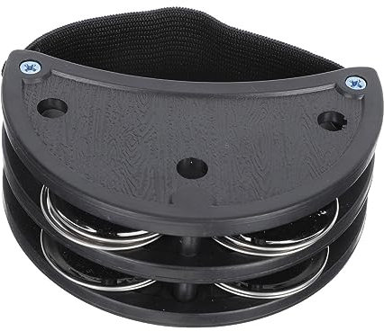 Abaodam Fußtamburine Mit Doppelreihigen Rasseln Und Verstellbarem Riemen Halbmondförmige Metallfußglocke Als Percussion Instrument Für Party Und Bühne