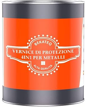 BEKATEQ Lacca protettiva per metalli 4in1 1L Blu genziana I Primer + Vernice antiruggine + Mano intermedia + Mano di finitura I Vernice per metalli per tetti, finestre, porte, recinzioni LS-570