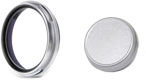 KE88FENG Glass MC UV Lens Filter 49mm Adapter Ring Cover for Fujifilm X100VI X100V X100F X100T X100S X100 for Fuji Camera(KASE UV Cap Silver)