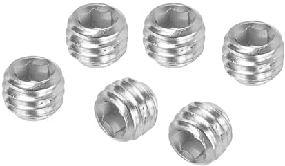 PATIKIL 100 Stück Madenschraube M5 x 5mm, 304 Edelstahl Madenschrauben Set für Türklinken Halterung Möbel Lampen Wasserhahn Reparaturen, Silber Innensechskant Gewindestifte Schrauben Set