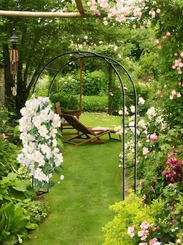 Rosenbogen Stabil Schwer Gartenbogen Metall Für Kletterpflanzen Rosenbögen Als Rankhilfe Romantischer Hochzeitsbogen Für Geburtstage, Hochzeiten, Und Romantische Abende(Schwarz,350cm x 250cm/11.5ft x