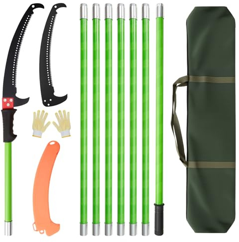 M.J COMFY-LIFE 25.6Ft Pole Pruning Saw extendable Tree loppers for Palm Oak High Branches Garden Tools