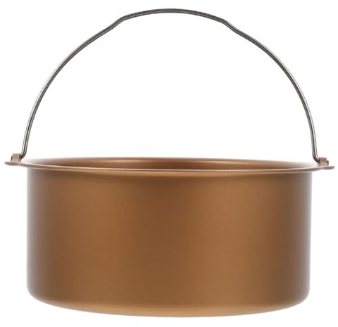 Hemobllo Moule à Gâteau Rond en Acier au Carbone pour Friteuse à Air | Revêtement Antiadhésif, Anti-bend et Anti-rayures, Panier et Plat Inclus, Usage Cuisson Four la Cuisine