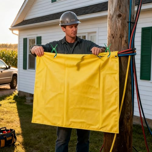 Tapete Seguridad Electricistas, Almohadilla Aislante Tela 2,5 Mm Grosor Cableado Dañado, Lámina Flexible Protección Antielectrocución Subestaciones(5kv,23.6x31.5in/60x80cm)