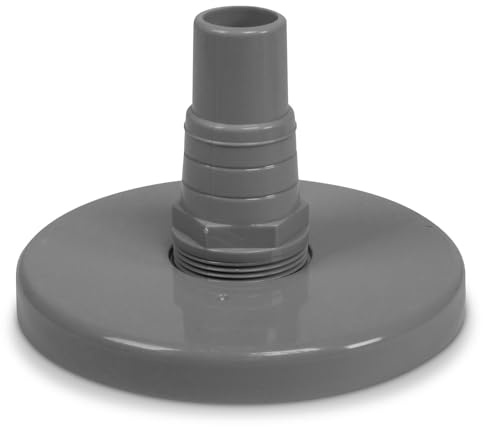 POOL Total Skimmer Saugplatte grau - Bodensauger Anschlussplatte Ø 158 mm - Für Standard Einbauskimmer & Breitmaulskimmer - Schlauchanschluss Ø 32/38 mm - Grau