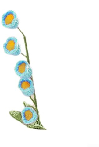 Gettimore Handmade Lily of the Valley Bouquet, 36cm Height Wool Crochet Artificial Flowers for Wedding Living Room Decor