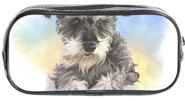 gawuoab Astuccio trasparente Con Stampa di simpatico Mini Schnauzer, astuccio trasparente Con Organizer