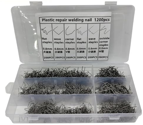 2-in-1 Saldatrice Plastica Kit di 600 punti metallici per saldatrice a caldo per paraurti e parafanghi, per saldare il paraurti. Saldatrice per plastica(3000PCS With Box)