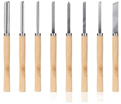8 Uds. Herramientas De Carpintería Acero HSS for Tallar Torno Cincel Torneado Madera for Dura