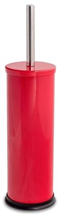 Harbour Housewares Brosse WC et Support - Rouge - Lot de 1 - Brosse et Support Ronds pour Cuvette de WC en Acier Inoxydable pour Salle de Bain, Nettoyage en Profondeur, Ensemble de brosses à récurer