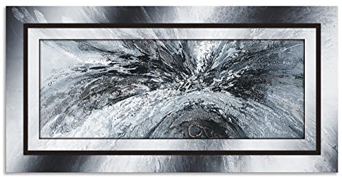 ARTland Wanddeko Wandbild Alu Verbundplatte für Innen & Outdoor Bild60 x 30 cm Abstrakte Motive Muster Formen Digitale Kunst Schwarz Weiß Schwarz weiß abstrakt 1 C6PF