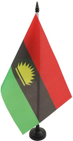 AZ FLAG Drapeau de Table Biafra indépendantiste au Nigéria 21x14 cm | Usage intérieur Drapeau de bureau du Movement for the Actualization of the Sovereign State of Biafra polyester 100D