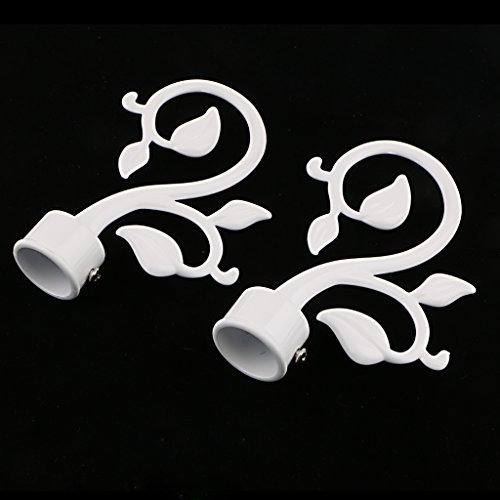 SM SunniMix 2Pcs Vorhangstangen Endstück für 28 mm Vorhangstangen, typ 5 weiß