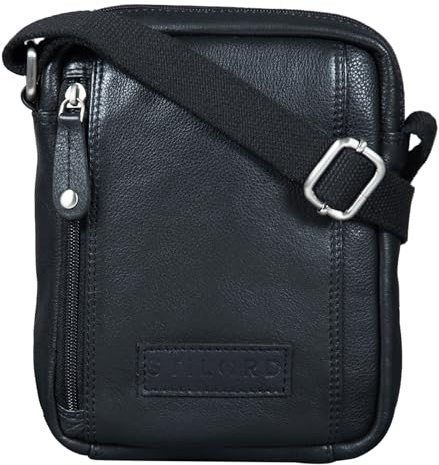 STILORD Brandon Herrentasche Leder Braun Umhängetasche klein Schultertasche Männer 7 Zoll Tablet Herrenhandtasche Messenger Bag Echtes Leder Farbe:Porto - Cognac