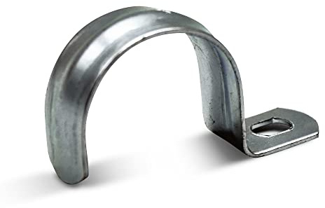 DOJA Industrial | Einschlagnagel Kabel- und Rohr Befestigungsschelle | 22 mm Durchmesser | PACK 50 | Befestigung Sattel Klemme | Rohrschelle Klemmschelle Kabelschelle Rohrhalterung | Metall Klemmen