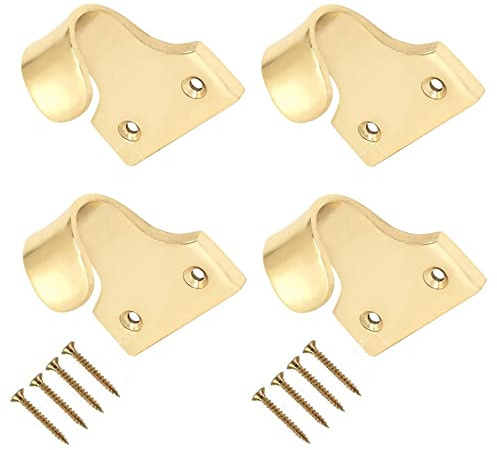 TERF® Traditional Victorian Polished Brass Sash Lift Heavy Duty Sash Window Lift Pull Sliding Handle Including Fixing Screw - Pack of 4