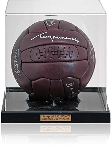 Liverpool1976/77 Coppa Europa Vincitore squadra Mano Firmato da 9 Football AFTAL COA