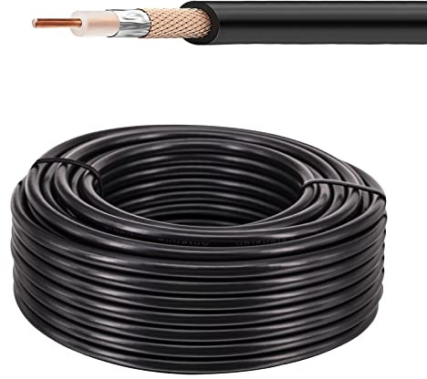 urcianow Cavo coassiale RG58 da 15 metri a bassa perdita 50 Ohms RG58 cavo coassiale RF prolunga per antenna RG58 cavo coassiale per SMA UHF tipo N tipo N connettore BNC TNC router WiFi amplificatore