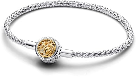 PANDORA X Game of Thrones Haus-Siegel Verschluss Moments Nieten-Gliederarmband aus Sterling Silber, Kompatibel Moments, Größe: 16cm, 562964C00-16
