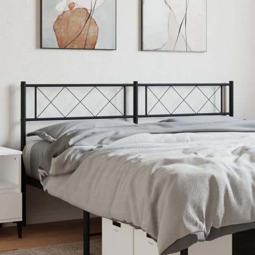 CKioict Betthaupt Wandkissen Bett Bettkopfteil Schlafzimmer Kopfteil Metall Schwarz 140 cmGeeignet für Schlafzimmer, Gästezimmer, Schlafsaal