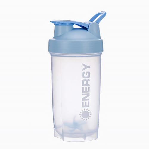 700 ml Bouteille Shaker de Protéines, Shaker Protéiné avec Bille de Mélange, sans BPA, Durable, Étanche et sans Odeur, Compatible Lave-Vaisselle, Adaptée aux Shakes Protéinés et Boissons (Bleu)