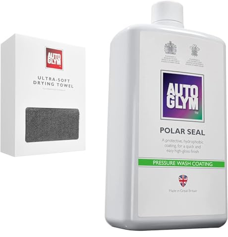 Autoglym Ultra-Soft Drying Towel, Extra Large Car Drying Towel, Ultra-Absorbent Twisted Loop & Polar Seal, 1L - Thick Snow Foam Pressure Wash Coating For High-Gloss