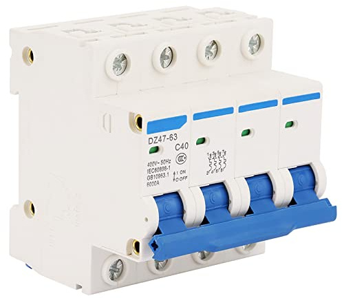 Ouitble disjoncteur de fuite Disjoncteur Miniature DZ47-63 4P 40A 400V 50Hz, Disjoncteur de Circuit de Protection Fuite