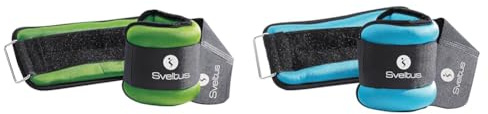 Sveltus 0942_1 kg - Bracelets lestés - 1 kg de lycra (la paire : 1 kg x 2) - Vert & Bracelet lesté 750 g x2