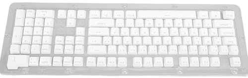 Plyisty 108 Tasten Deutsche Tastatur-Tastenkappen, ABS-durchscheinendes Mechanisches Tastatur-Tastenkappen-Set, für Tastaturen mit 61 64 68 84 87 96 98 100 104 108 Tasten (White)