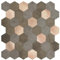 d-c-fix Premium Carreau Hexagones en métal et en pierre 29 x 28,8 cm - sticker carrelage pour crédence cuisine, salle de bain - décoratif autocollant carreau mural