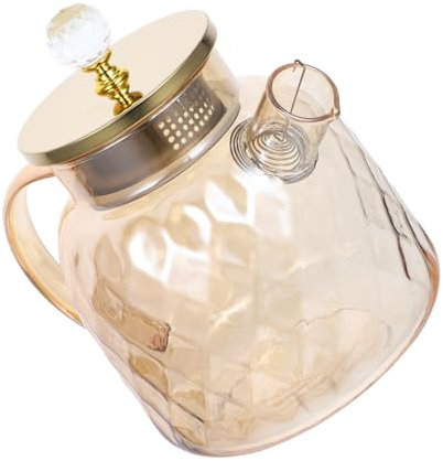 OFFSCH Pichet Verre Avec Couvercle Pour Thé Glacé Lait Jus Et Boissons Froides Facile à Nettoyer Pour Cuisine Et Salon