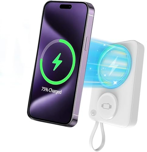 Bateria Externa Carga Rapida 10000mah PD 22.5W Mini Power Bank Bateria Externa Cargador Portatil Magnético Inalámbrico Cargador for iPhone 16/15/14/13/12 Pro/Pro MAX Series (D14)